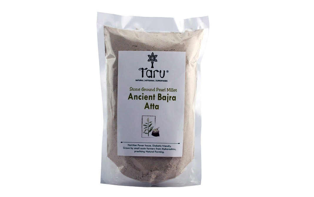 Taru Stone Ground Pearl Millet Ancient Bajra Atta   Pack  500 grams